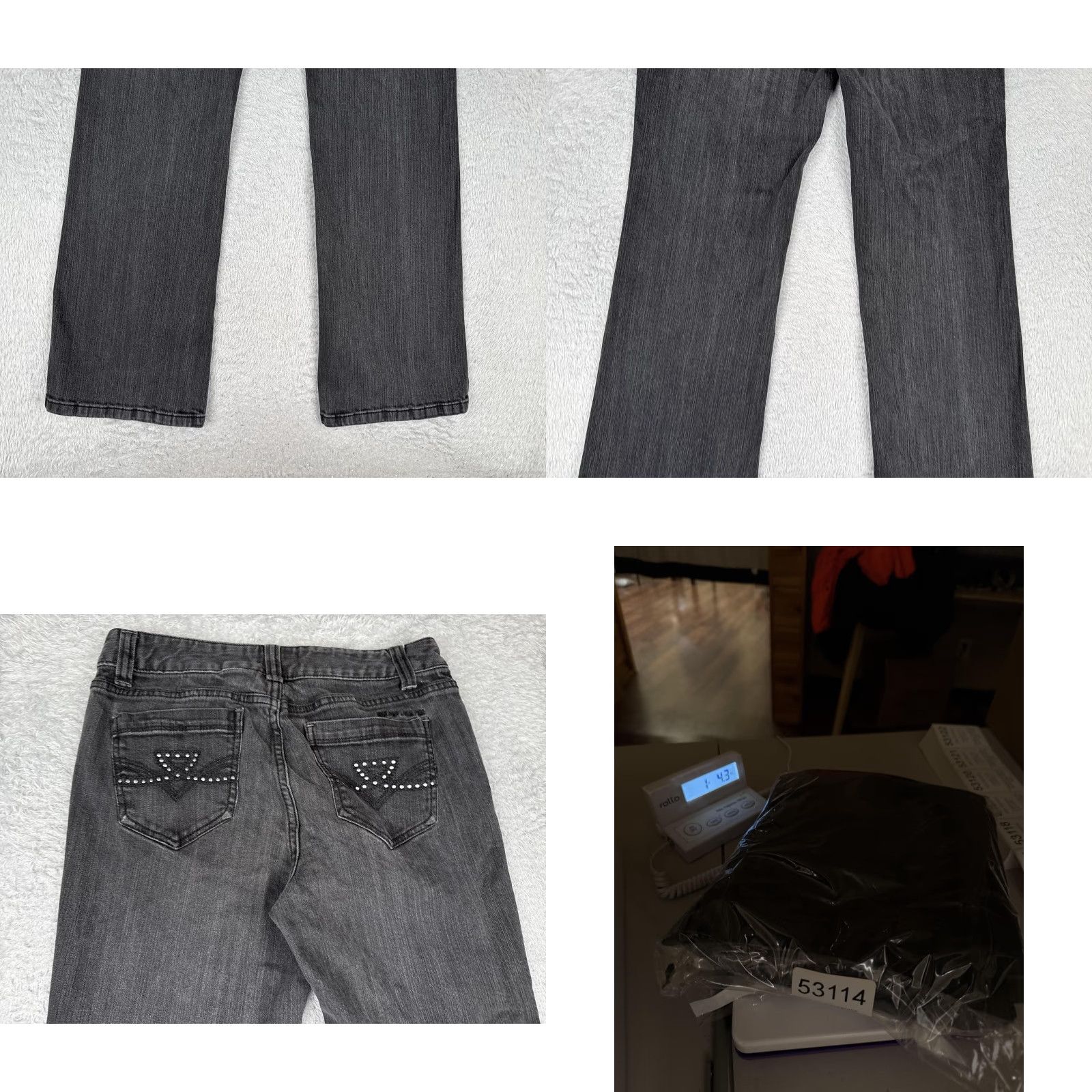 DKNY DKNY Jeans Womens Bootcut Denim 8 Gray Charcoal Wash 5-Pocket Rhinestone Pockets Stretch Size 30" / US 8 / IT 44 - 10 Thumbnail