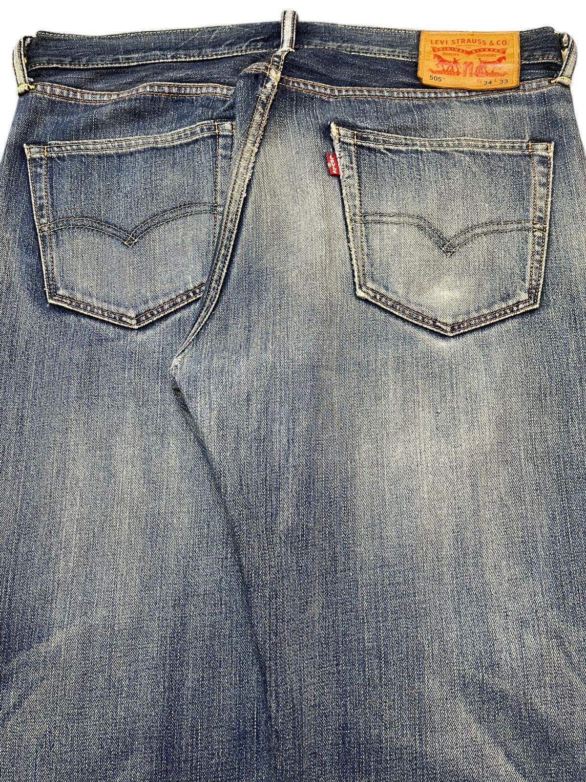 Levi's Vintage Levis 505 Blue Faded Wash Distressed Baggy Jeans Size US 34 / EU 50 - 6 Thumbnail