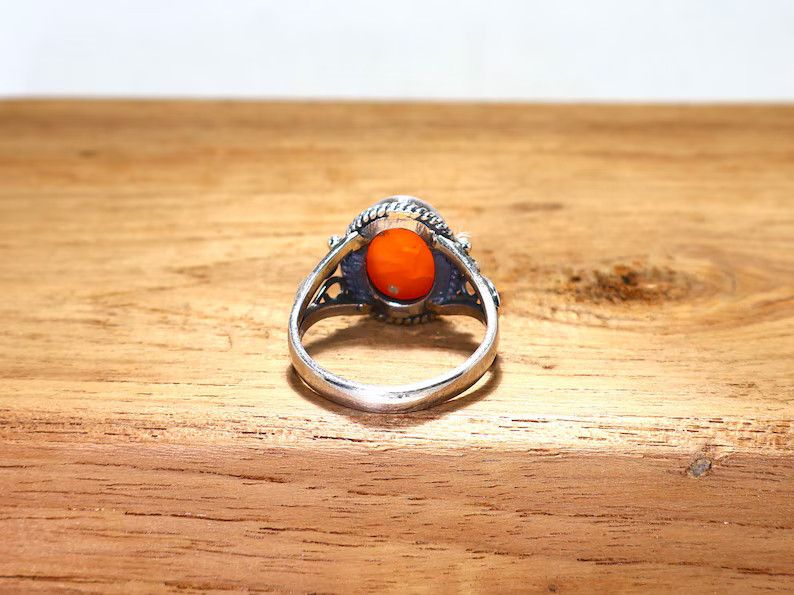Handmade Handmade Carnelian Ring: 925 Sterling Silver Boho Ring, Gift Size ONE SIZE - 7 Thumbnail