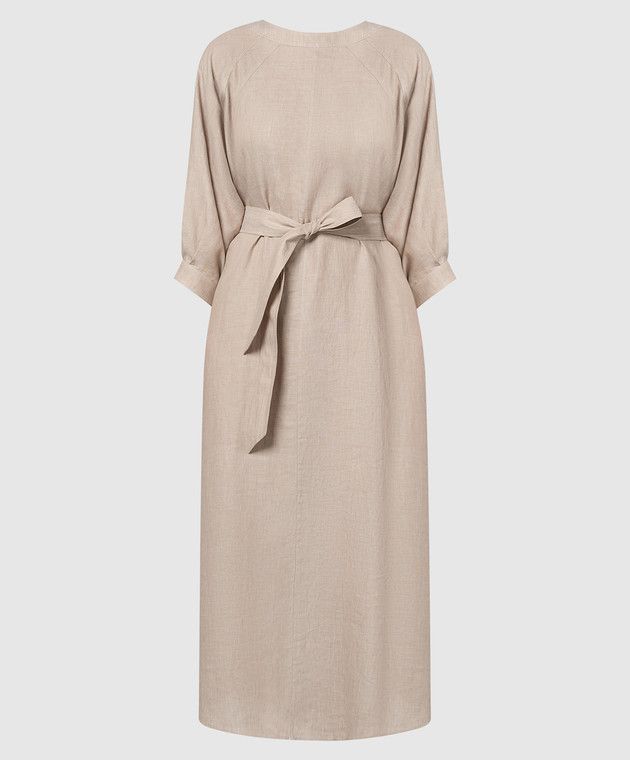 Loro Piana o1srvl11e0526 FAN6973 Mina Dress in Beige Size L / US 10 / IT 46 - 1 Thumbnail