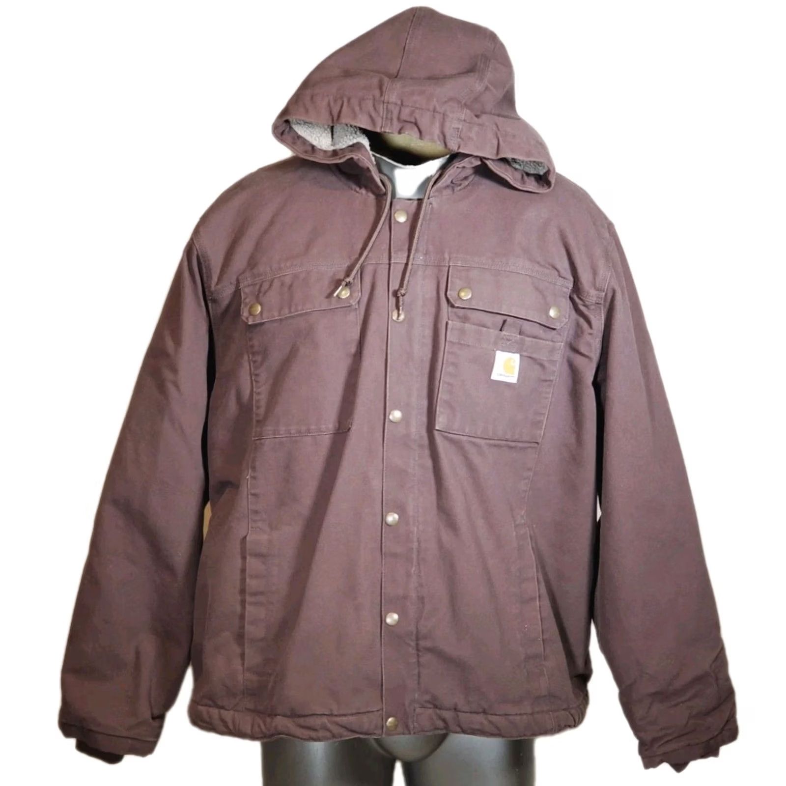 Carhartt VINTAGE Carhartt Sherpa-Lined Utility Jacket Relaxed Fit Washed Duck Dark Brown Men 2XL Size US XXL / EU 58 / 5 - 2 Thumbnail