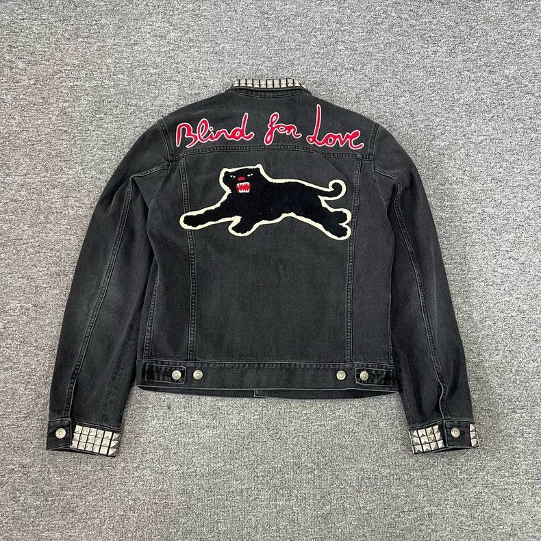 Gucci Gucci Denim Studded Jacket Panther Blind for Love