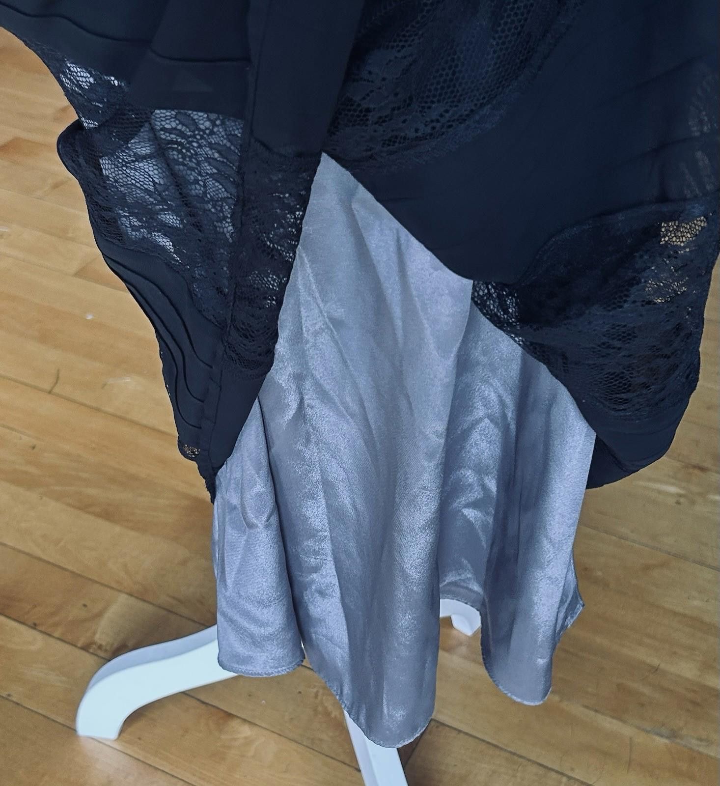 Other Ann Taylor Loft Black Sheer Lace Dress 12P Gray Satin Liner Size XL / US 12-14 / IT 48-50 - 6 Thumbnail