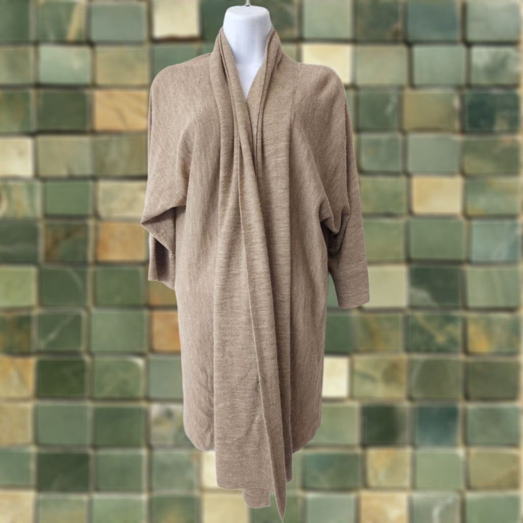 Eileen Fisher Eileen Fisher Cardigan Womens Medium Knit Open Alpaca Beige Fall Spring Summer Winter Lightweight Casual City Vintage? Size M / US 6-8 / IT 42-44 - 1 Thumbnail