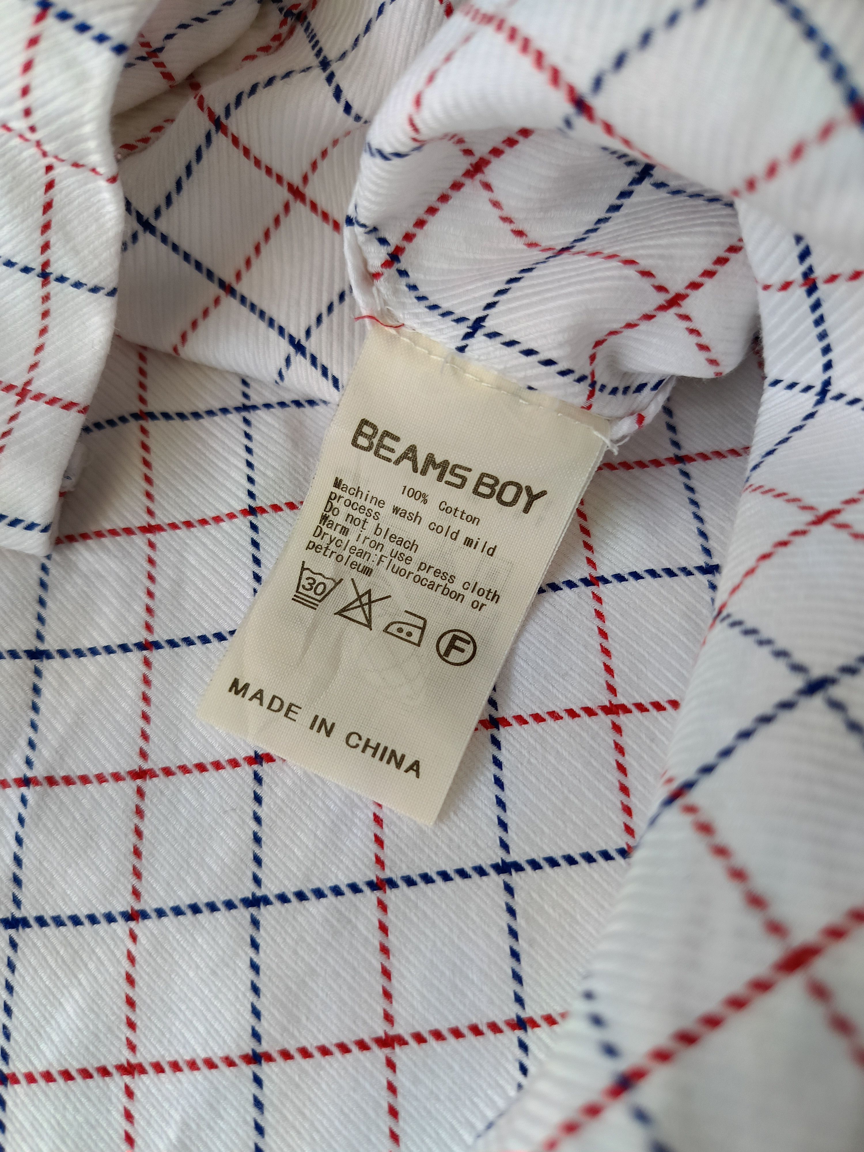 Beams Plus × Japanese Brand BEAMS BOY white square check striped button down shirt S M Size M / US 6-8 / IT 42-44 - 14 Thumbnail