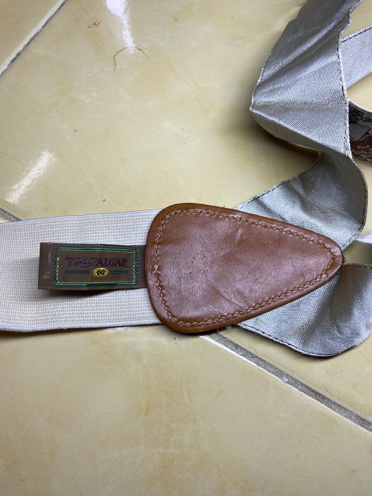 Trafalgar × Vintage TRAFALGAR SUSPENDER LET’S PLAY BASEBALL SILK LEATHER Size ONE SIZE - 5 Thumbnail