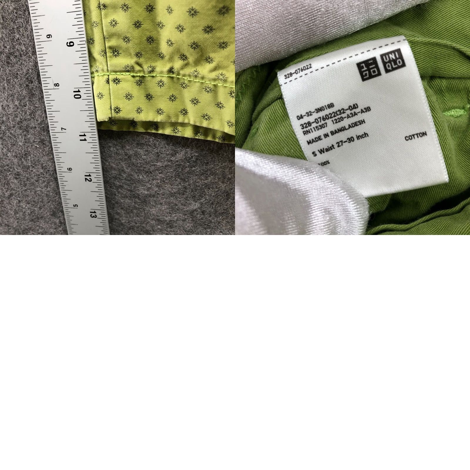 Uniqlo Uniqlo Chino Shorts Mens S 27-30'' Waist 11'' Inseam Lime Green Flat Front Cotton Casual Preppy 90s Mens? Size US 29 - 8 Thumbnail