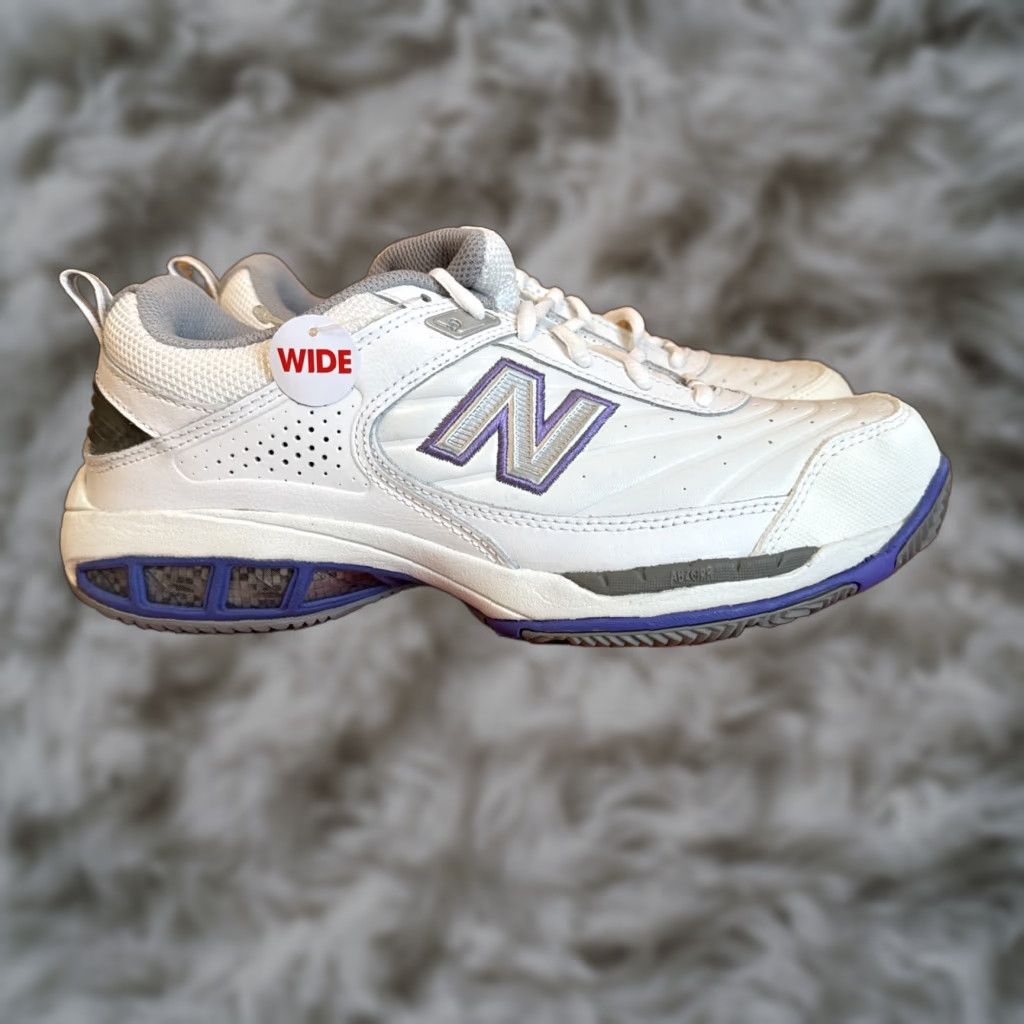 New Balance New Balance 806 Tennis Sneaker Women White Purple Size 10D Wide WC806W Size US 10 / IT 40 - 1 Thumbnail