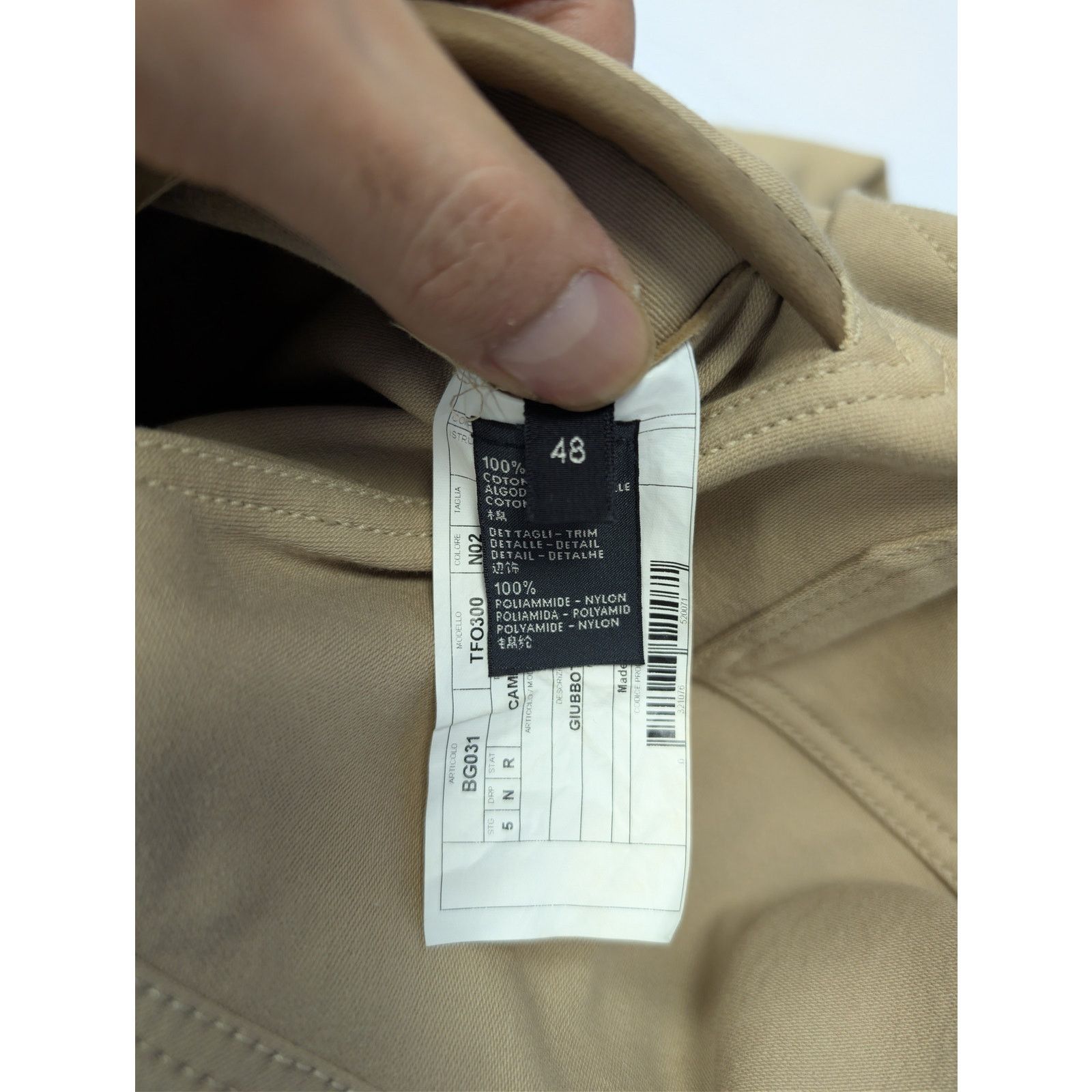 Tom Ford o1rshd1 Stretch Cotton Trucker Jacket in Beige Size US M / EU 48-50 / 2 - 19 Thumbnail