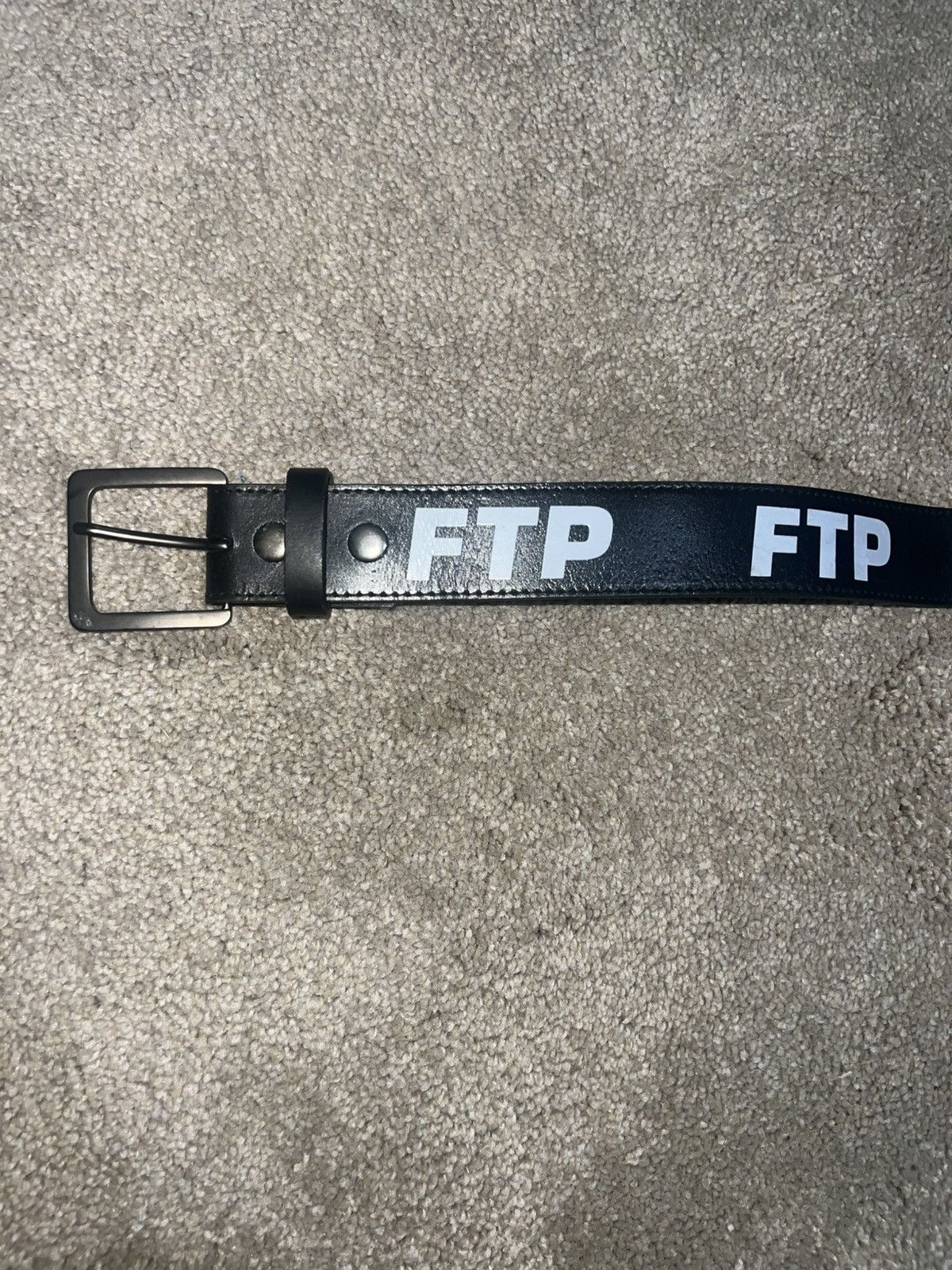 Fuck The Population Fuck The Population FTP Leather Black Belt - 36-40 Size 38 - 2 Thumbnail