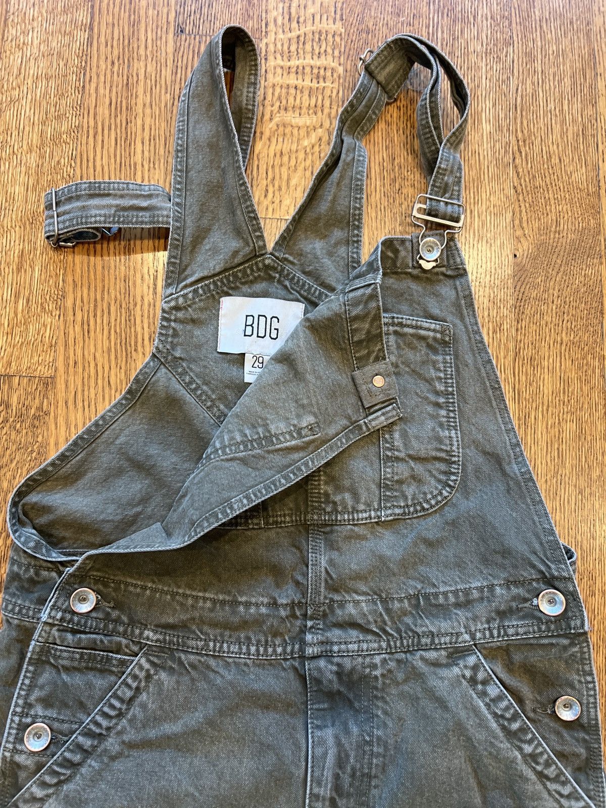 Bdg Urban Outfitters Denim Cargo Overalls Size US 29 - 2 Thumbnail