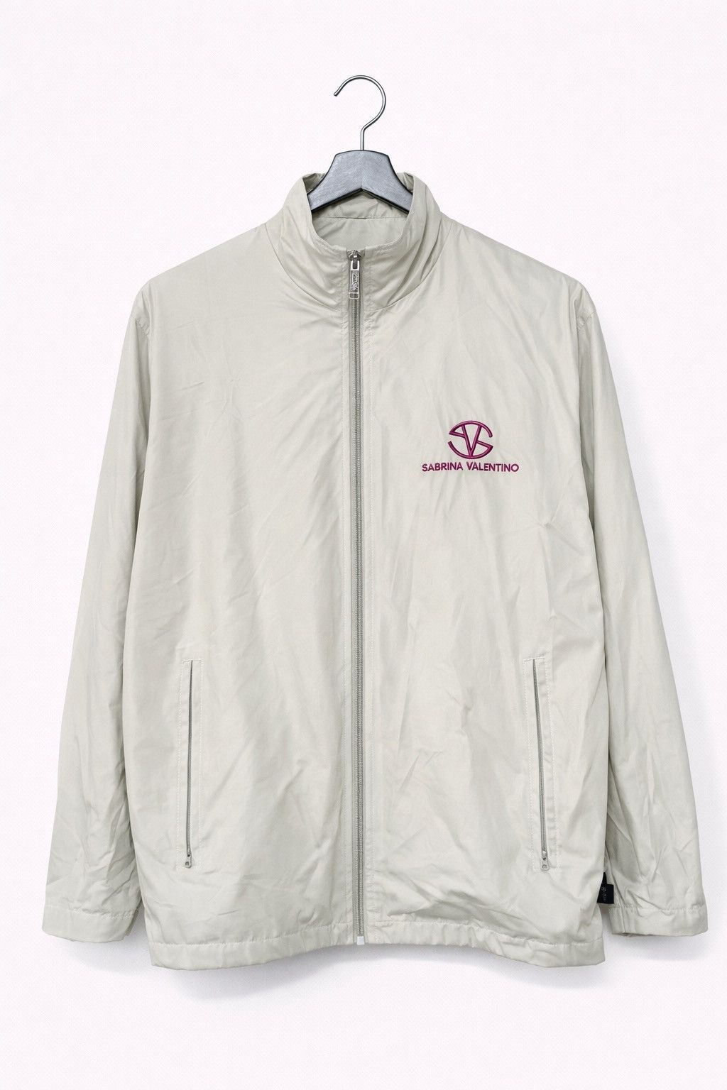 Vintage Sablina Valentino Italy Windbreaker Jacket Grey Logo Size US M / EU 48-50 / 2 - 2 Thumbnail