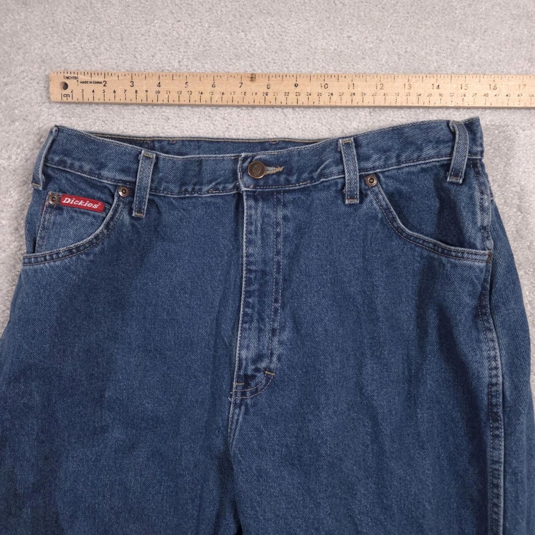 Dickies Dickies Jeans Womens 14T Blue Medium Wash High Rise Tapered Cotton Denim Tall Size 36" / US 14 / IT 50 - 7 Thumbnail