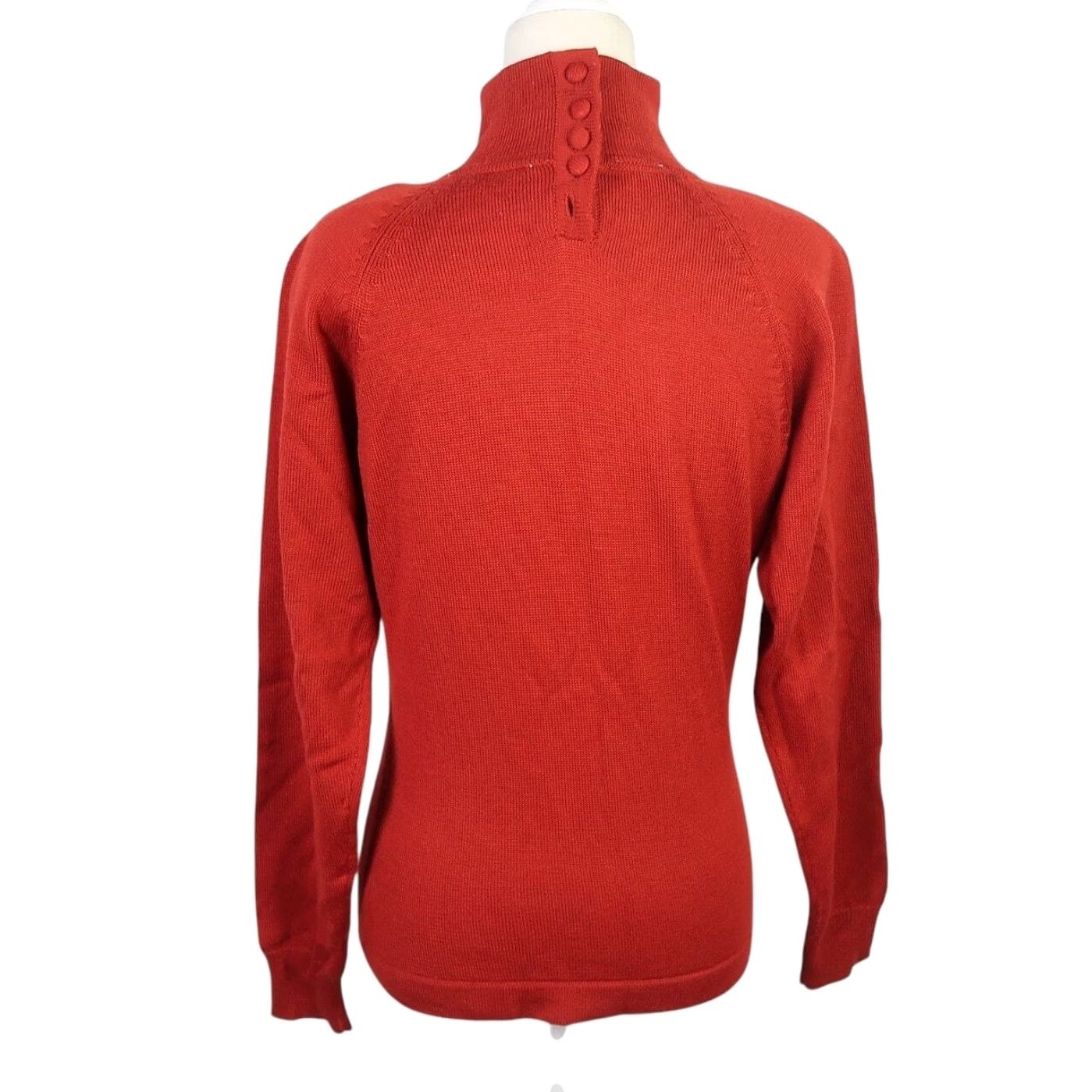 Anne Klein VINTAGE Anne Klein II Rust Red Wool Blend Turtleneck Sweater M Women Long Sleeve Pullover 90s 80s Pattern Solid Fall Winter Size M / US 6-8 / IT 42-44 - 4 Thumbnail