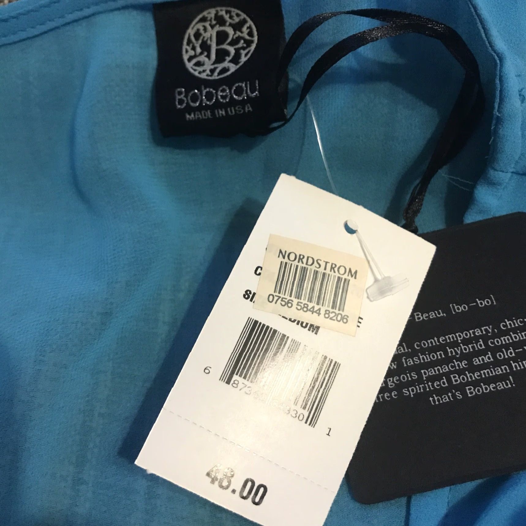 Vintage Bobeau Women's Tank Blouse Blue M Sleeveless Size M Shirt, Blue, Women Size M / US 6-8 / IT 42-44 - 3 Thumbnail