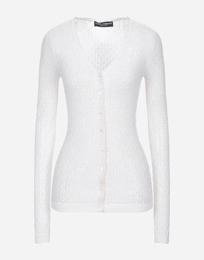 Dolce & Gabbana o1y0925 Cardigan in White Size M / US 6-8 / IT 42-44 - 1 Thumbnail