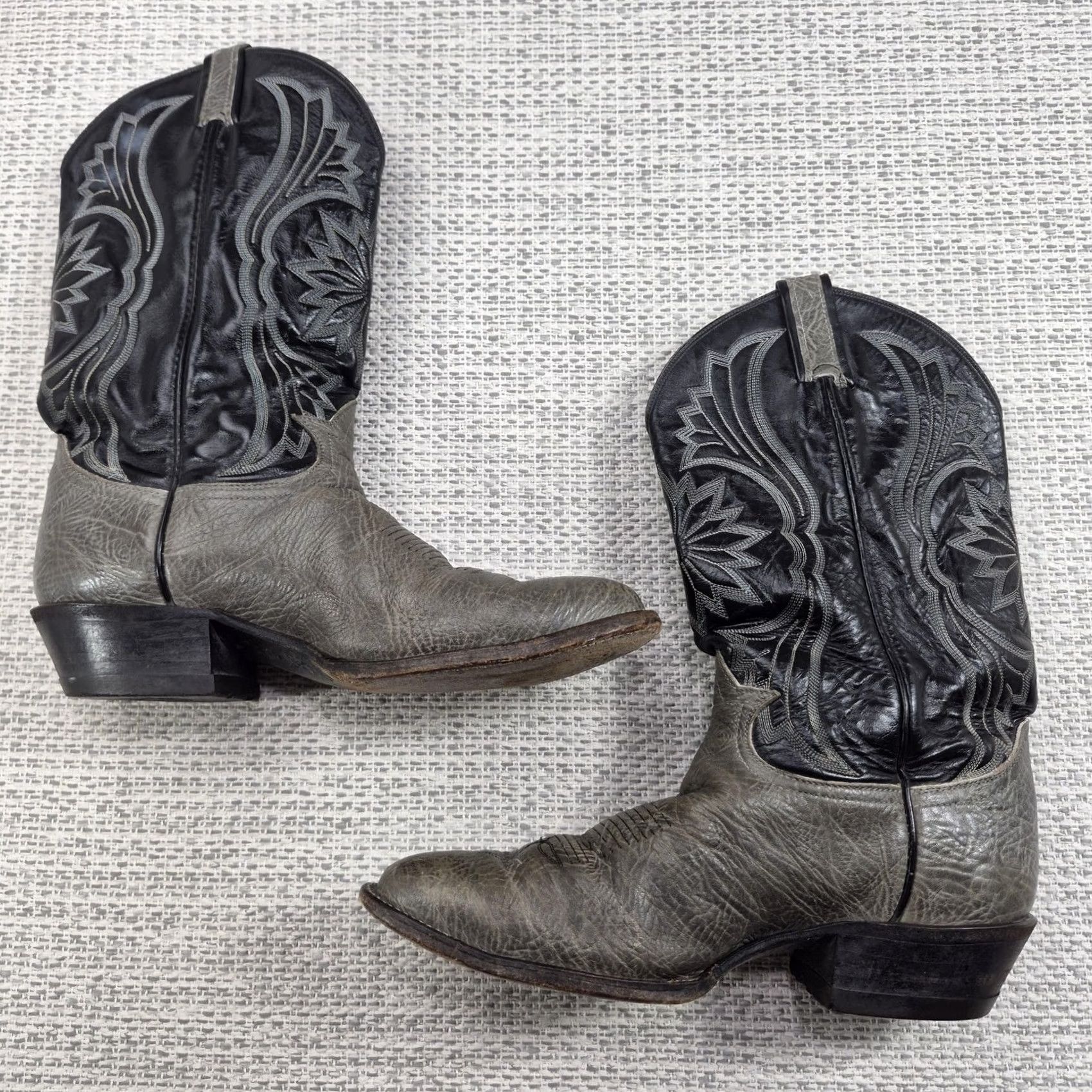 Tony Lama Tony Lama Boots Mens Size 10.5 D Gray Leather Western Cowboy Pointed Toe 6700 Size US 11 / EU 44 - 2 Thumbnail