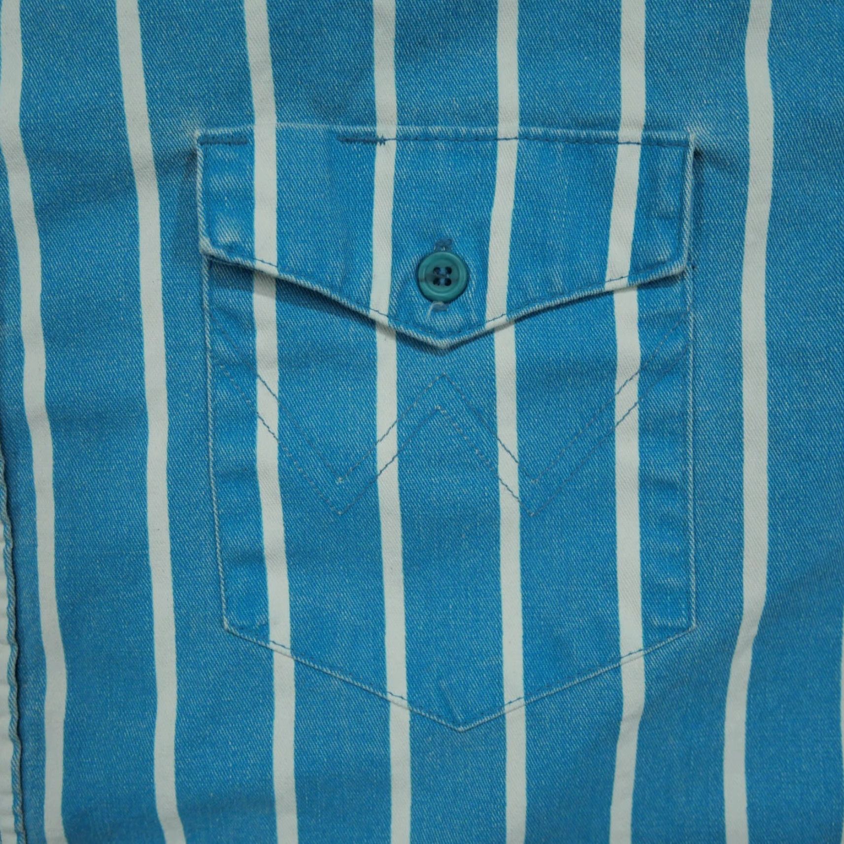 Wrangler VINTAGE Wrangler Shirt Mens 2XL Blue 90s Western Striped Button-Up Canvas Long Sleeve Pockets Size US XXL / EU 58 / 5 - 2 Thumbnail