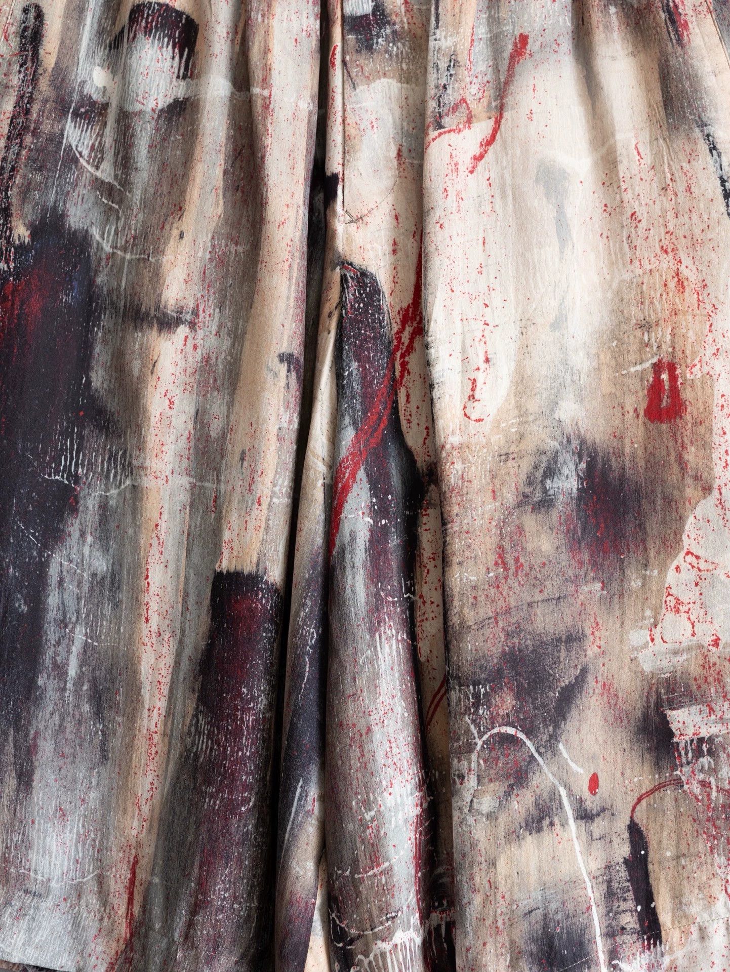 Yohji Yamamoto Yohji Yamamoto 21AW Silk Paint-Splatter Short Hakama Pants Size US 34 / EU 50 - 4 Thumbnail