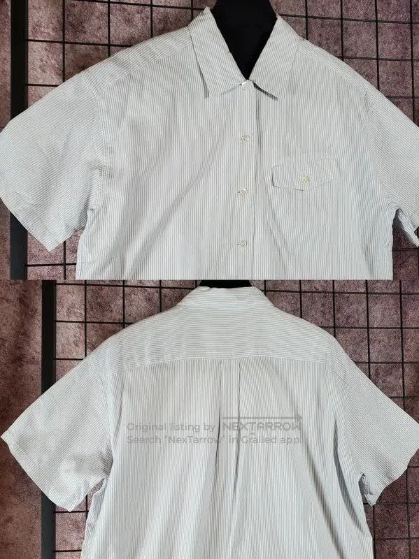 Dior Dior Light Blue Cotton Striped Short Sleeve Shirt . Size US M / EU 48-50 / 2 - 4 Thumbnail