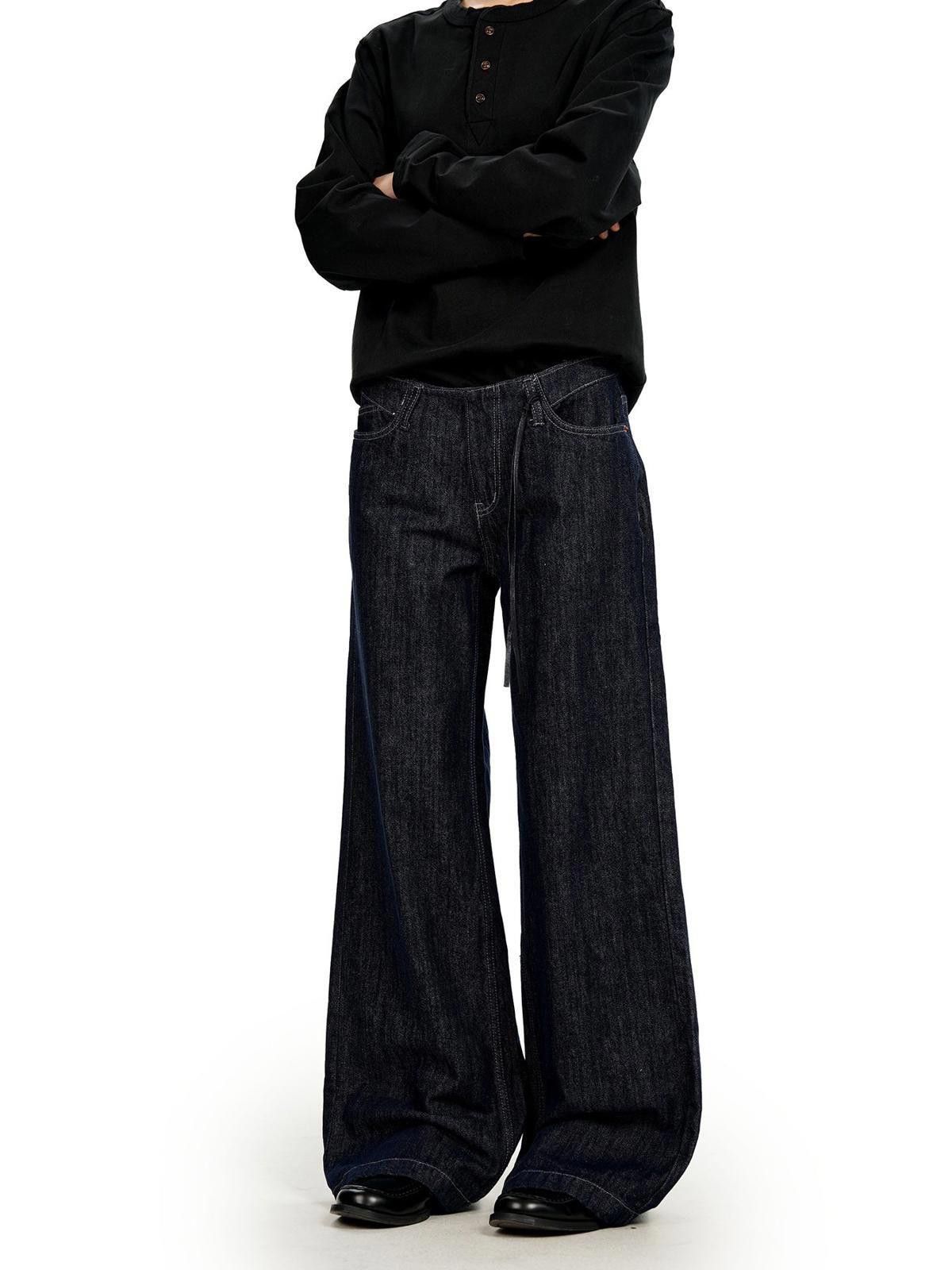 Jean Denim Blue Relaxed Wide-Leg Floor-Length Jeans Size US 32 / EU 48 - 1 Thumbnail