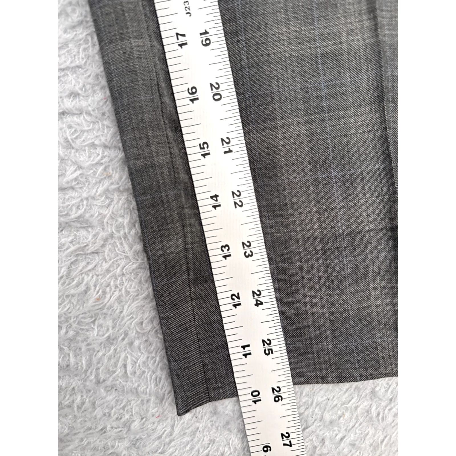 Ralph Lauren Tommy Hilfiger Pants Men 34 Gray Plaid Pleated Polyester Zip Fly 34x27 Regular Straight Dress Pants Mens Size US 34 / EU 50 - 7 Thumbnail