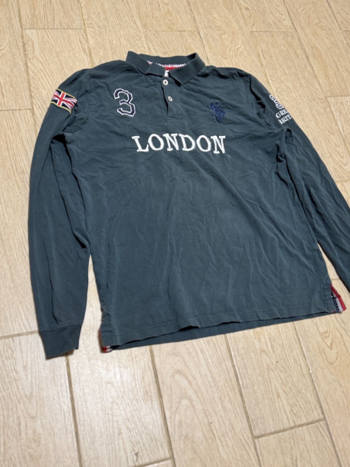 U.S. Polo Assn. × Vintage Vintage Polo Ralph Lauren Style Distressed Rugby Sweatshirt Size US L / EU 52-54 / 3 - 3 Thumbnail