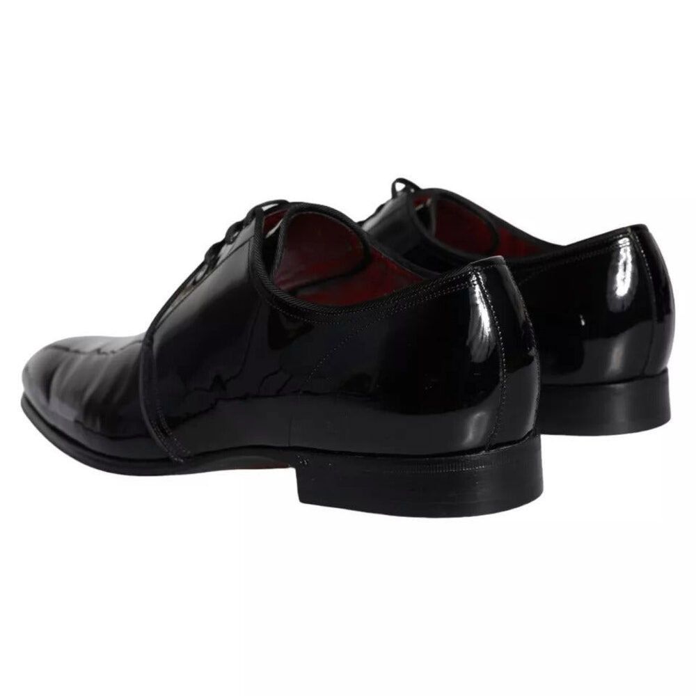 Dolce & Gabbana Dolce & Gabbana Black Patent Leather Derby Men Dress Shoes Size US 9 / EU 42 - 5 Thumbnail