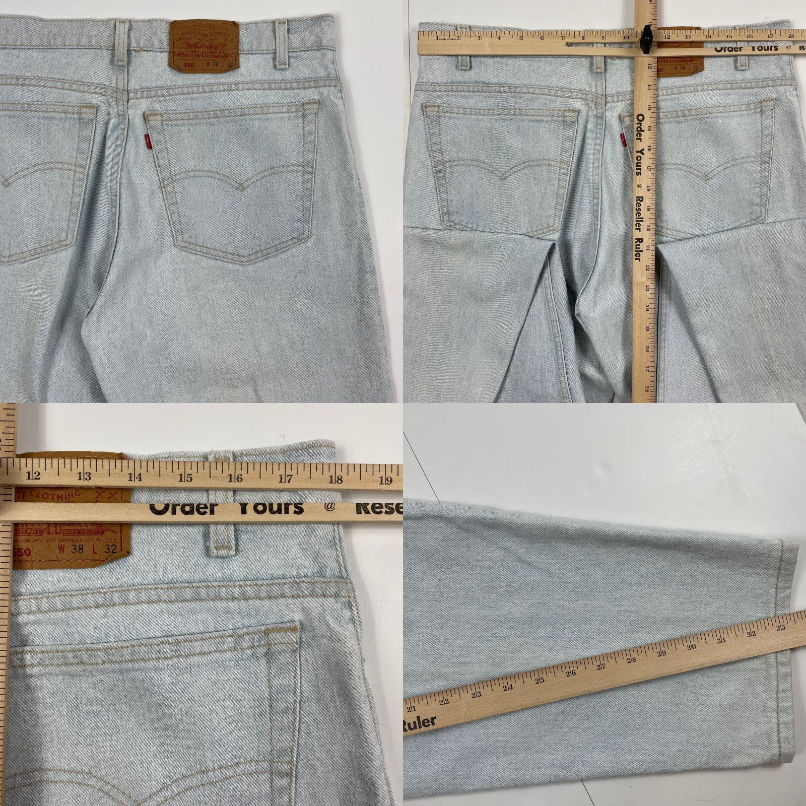 Levi's VINTAGE Levi's 550 Jeans Men 38x32 Straight Leg Blue Denim USA Size US 38 / EU 54 - 8 Thumbnail