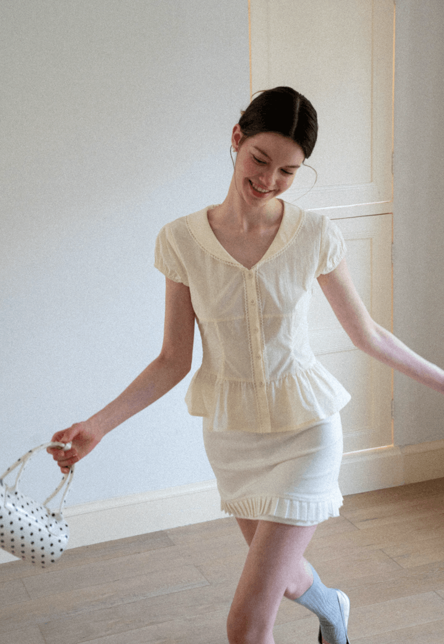 Other Women’s Ruffled Peter Pan Collar Blouse Size S / US 4 / IT 40 - 5 Thumbnail