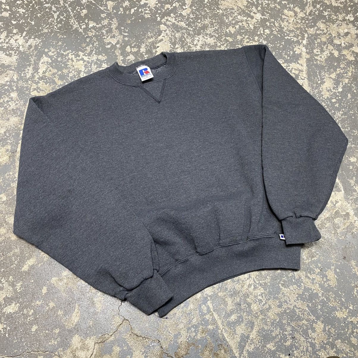 Russell Athletic × Vintage Vintage Russell Athletic Grey Blank Boxy Crewneck Hoodie Size US M / EU 48-50 / 2 - 8 Thumbnail