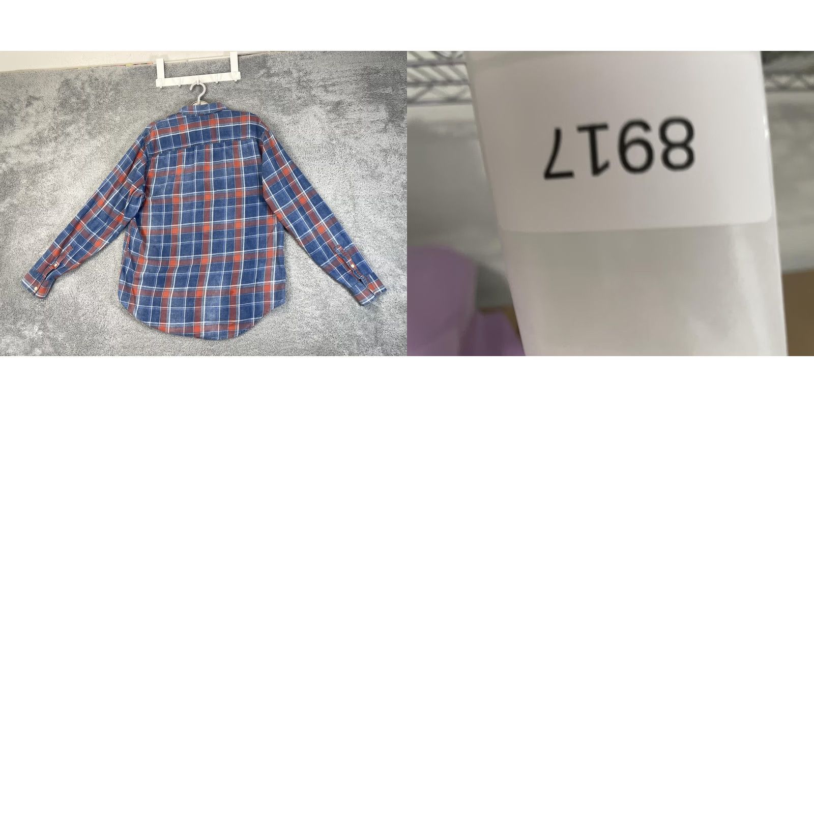Lucky Brand VINTAGE Lucky Brand Shirt Mens Large Blue Orange Plaid Flannel True Indigo 7MD41343 Size US L / EU 52-54 / 3 - 10 Thumbnail