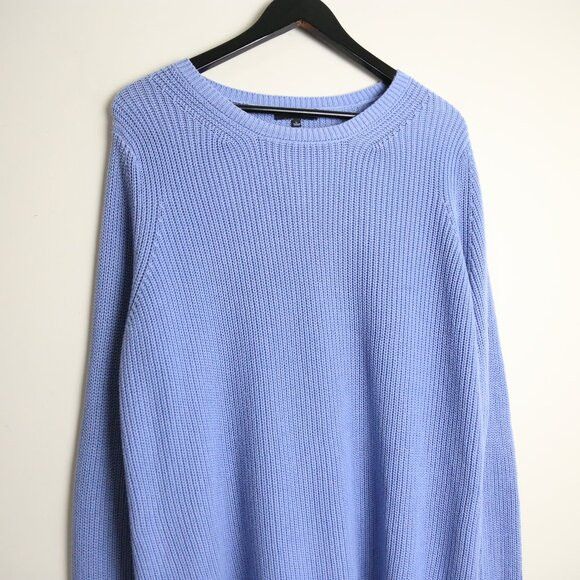 525 America 535 America Tight Knitted Marine Blue High Low Sweater Size L / US 10 / IT 46 - 2 Thumbnail