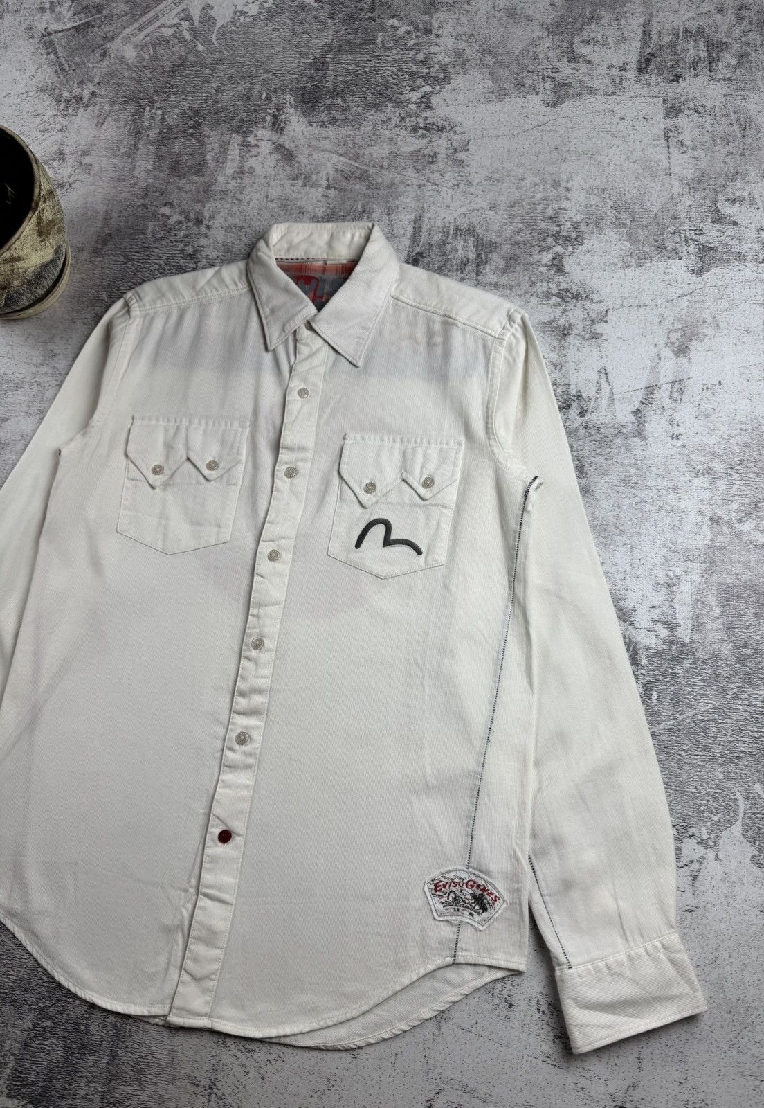 Evisu Evisu Gensis Japan Flag Velour Corduroy Medium Button Longsleeve Shirt Size US M / EU 48-50 / 2 - 11 Thumbnail
