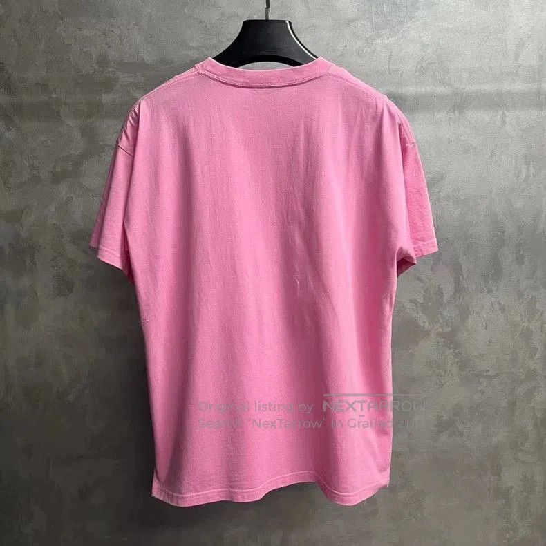Balenciaga Balenciaga Pink Embroidered Logo T-shirt. Size US M / EU 48-50 / 2 - 2 Thumbnail