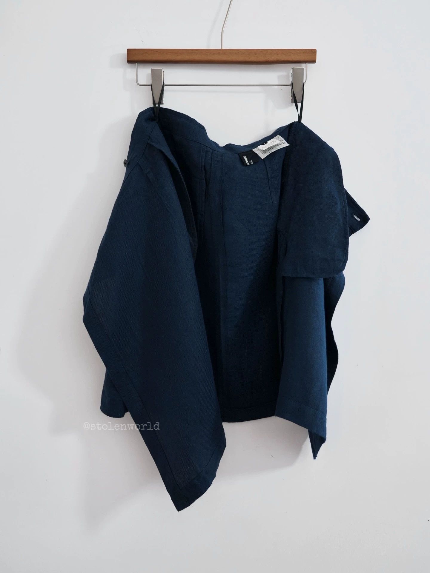 Comme des Garcons CDG 90s Tricot Deep Blue Linen Wrap Skirt S Size 26" / US 2 / IT 38 - 4 Thumbnail