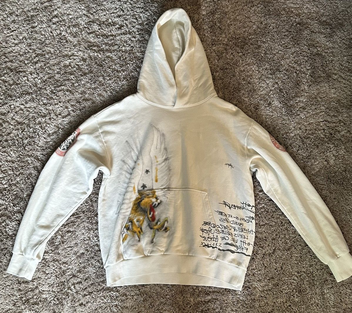 image of La Flame x Travis Scott Utopia Concert Hoodie in White, Men's (Size Large)