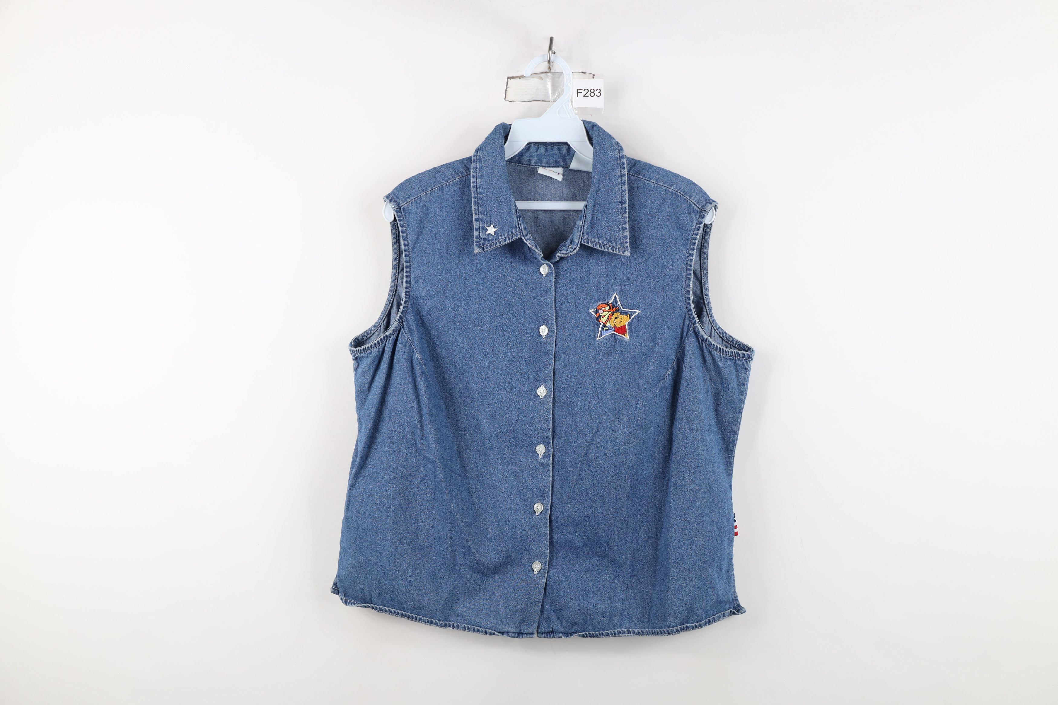 Disney Vintage 90s Y2K Disney Winnie the Pooh Sleeveless Shirt Size XL / US 12-14 / IT 48-50 - 1 Thumbnail