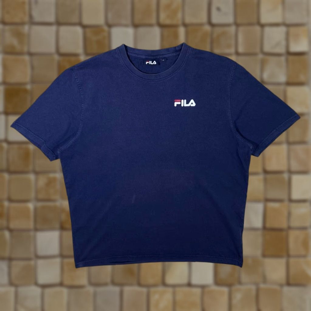 Fila FILA Classic Basic Mini Logo Spellout Graphic Cotton Navy Blue T-Shirt XL Mens Size US XL / EU 56 / 4 - 1 Thumbnail