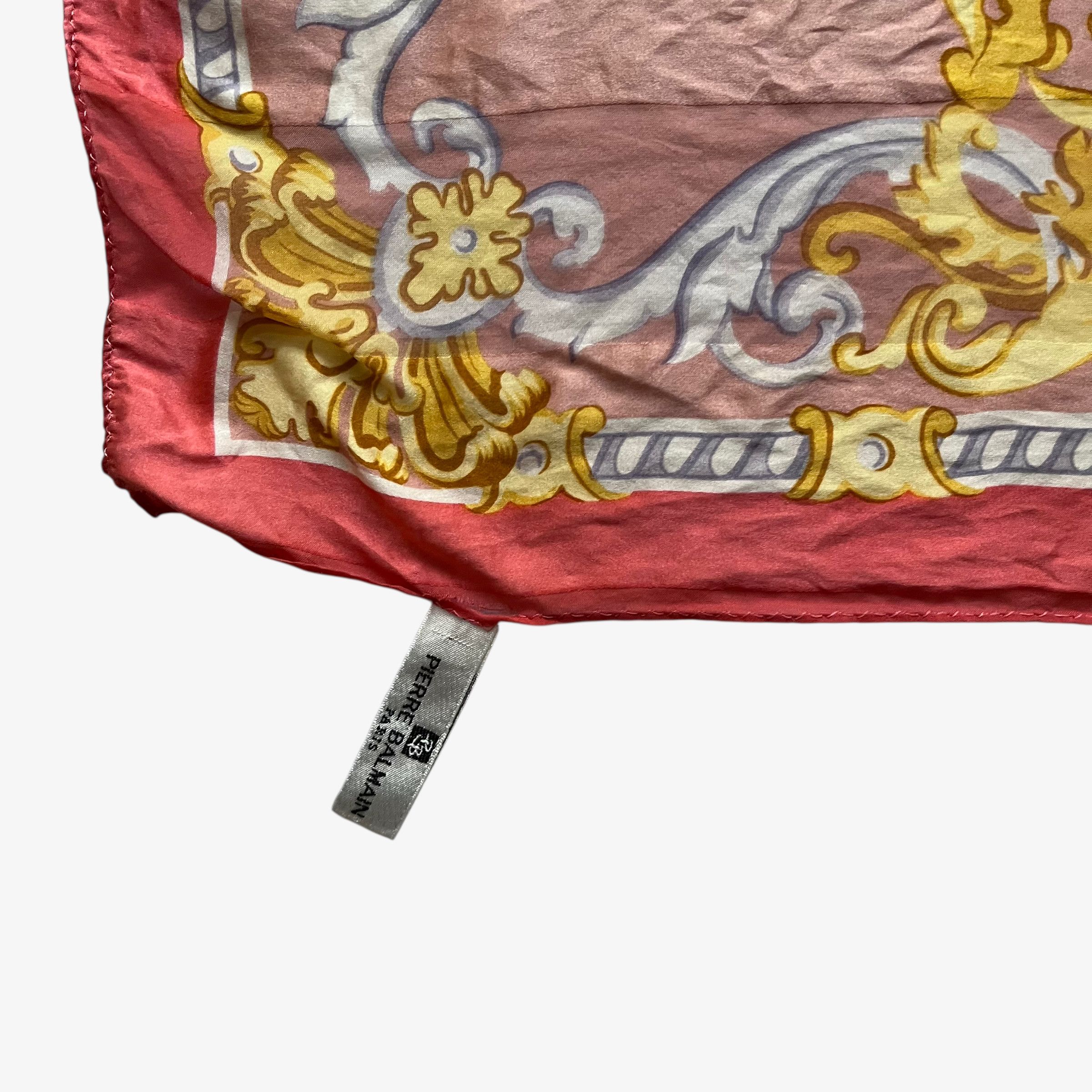 Balmain Vintage 80s Pierre Balmain Baroque Print Striped Silk Scarf Size ONE SIZE - 2 Thumbnail