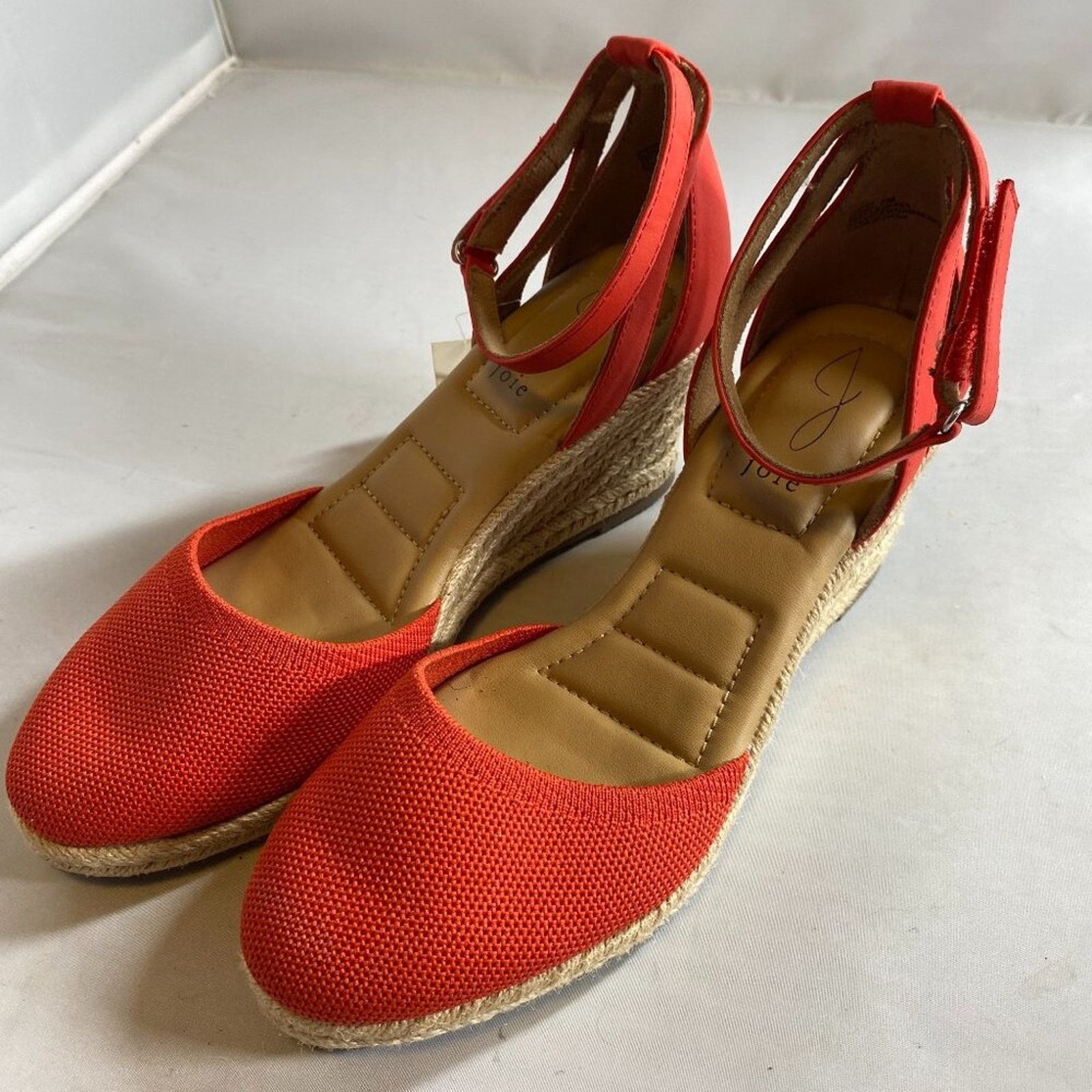 Joie Joie Sloan Wedge Espadrille Sandals Coral Red Orange Size US 7 / IT 37 - 1 Thumbnail
