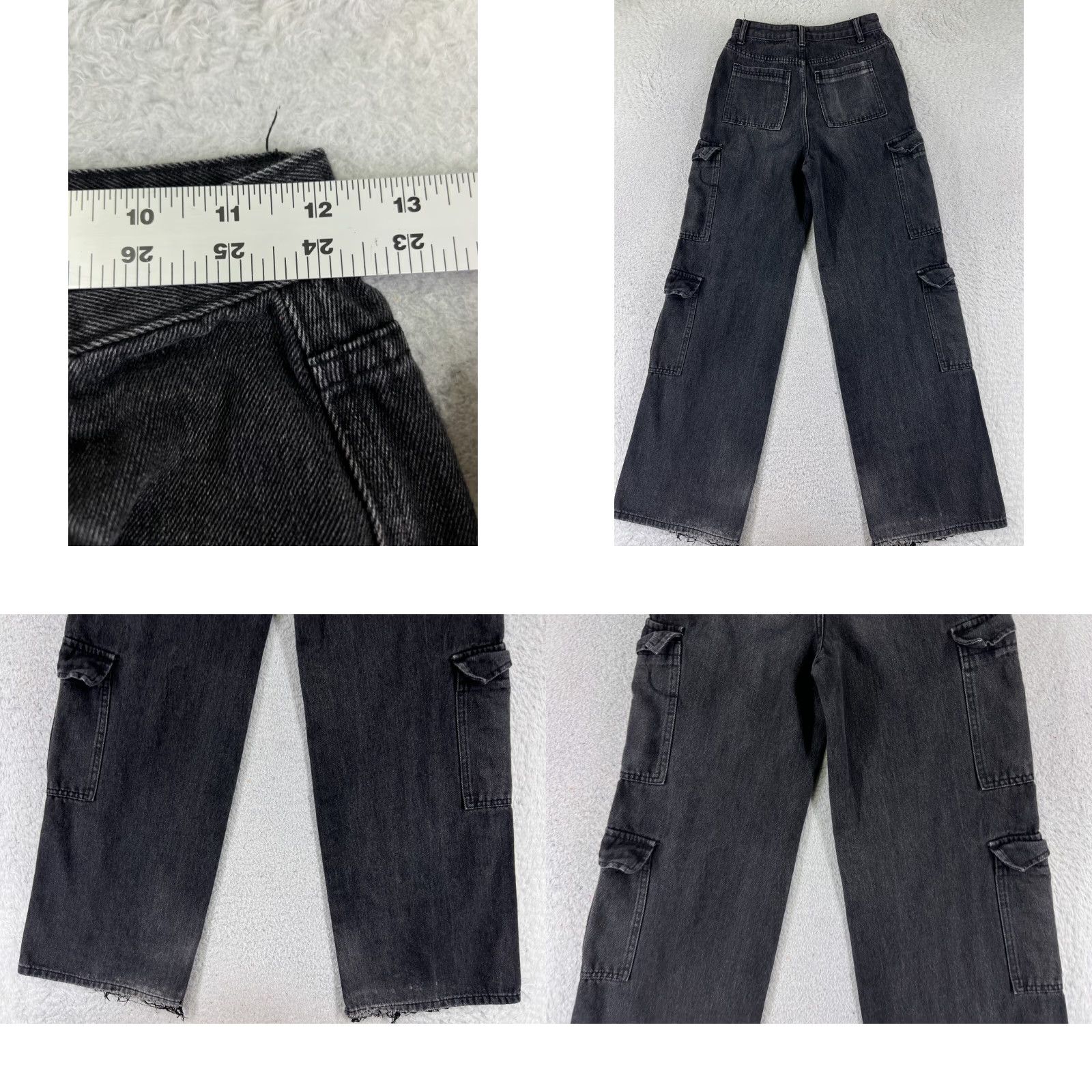 Vintage VINTAGE Wake Jeans Jeans Womens 2 Black Wide Leg Relaxed Fit Cargo Skate Y2K Style 23x30 90s Womens Size 40" / US 18 - 9 Thumbnail