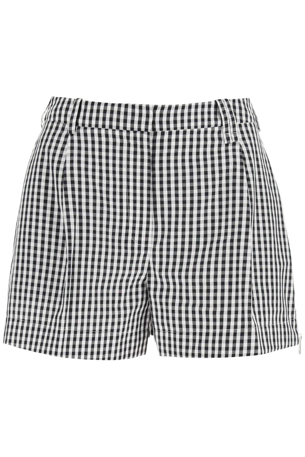image of Simone Rocha Gingham Cotton Shorts in Black White, Women's (Size 26)