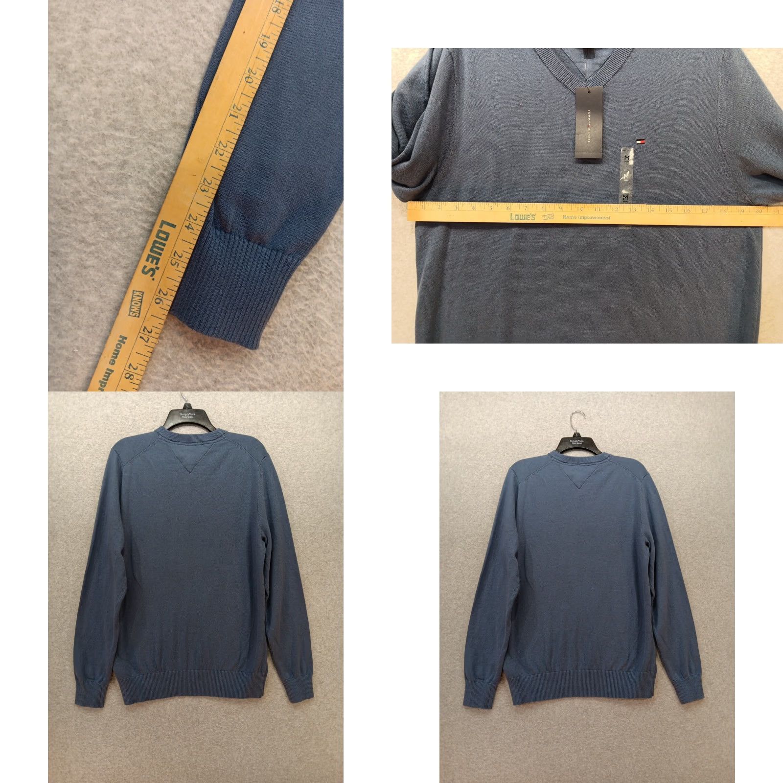 Tommy Hilfiger Tommy Hilfiger Sweater Men's Size M Sky Blue Essential Solid Logo V-Neck NWT Size US M / EU 48-50 / 2 - 8 Thumbnail