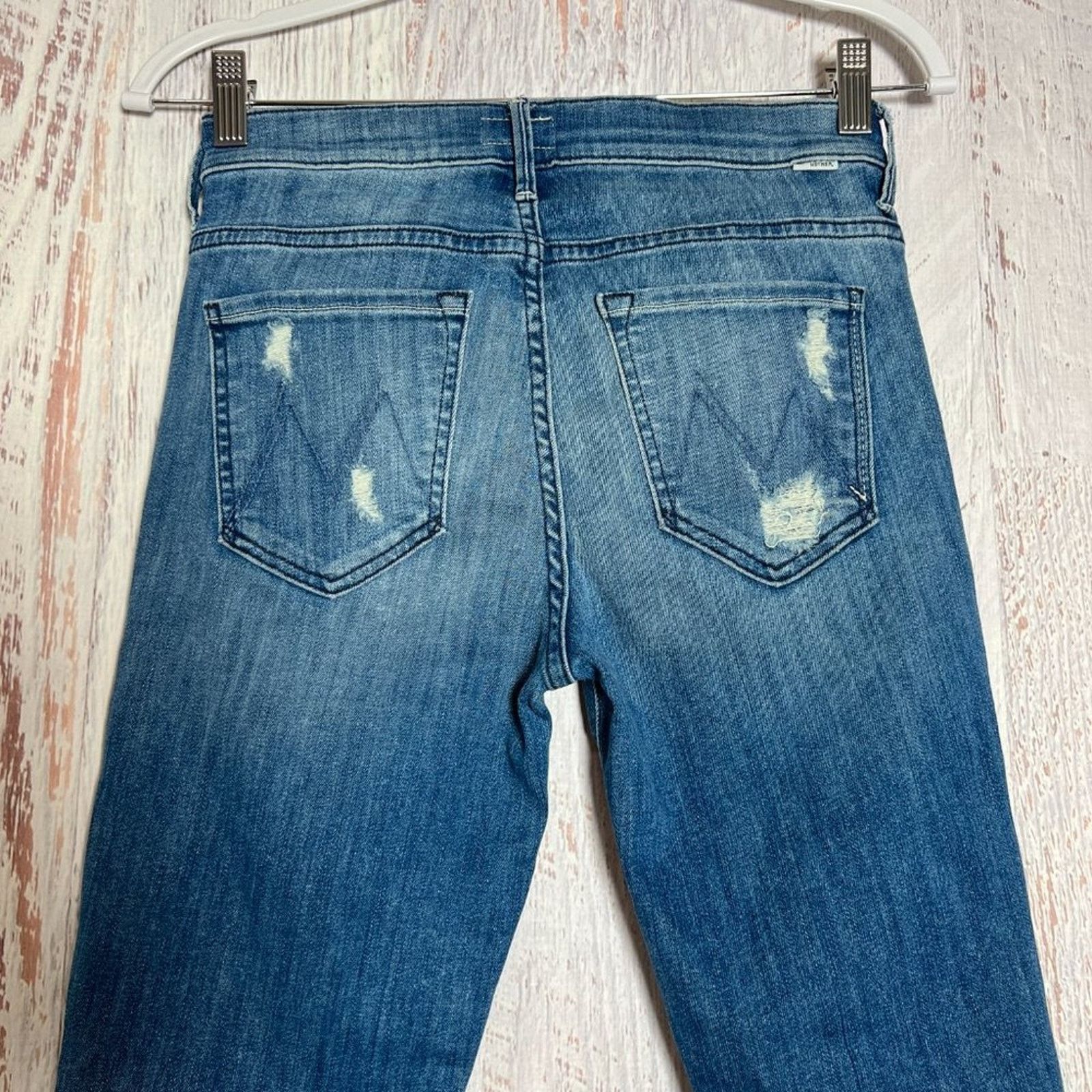 MOTHER MOTHER Insider Crop Step Fray Jeans 26 Naughty Distressed Size 26" / US 2 / IT 38 - 11 Thumbnail