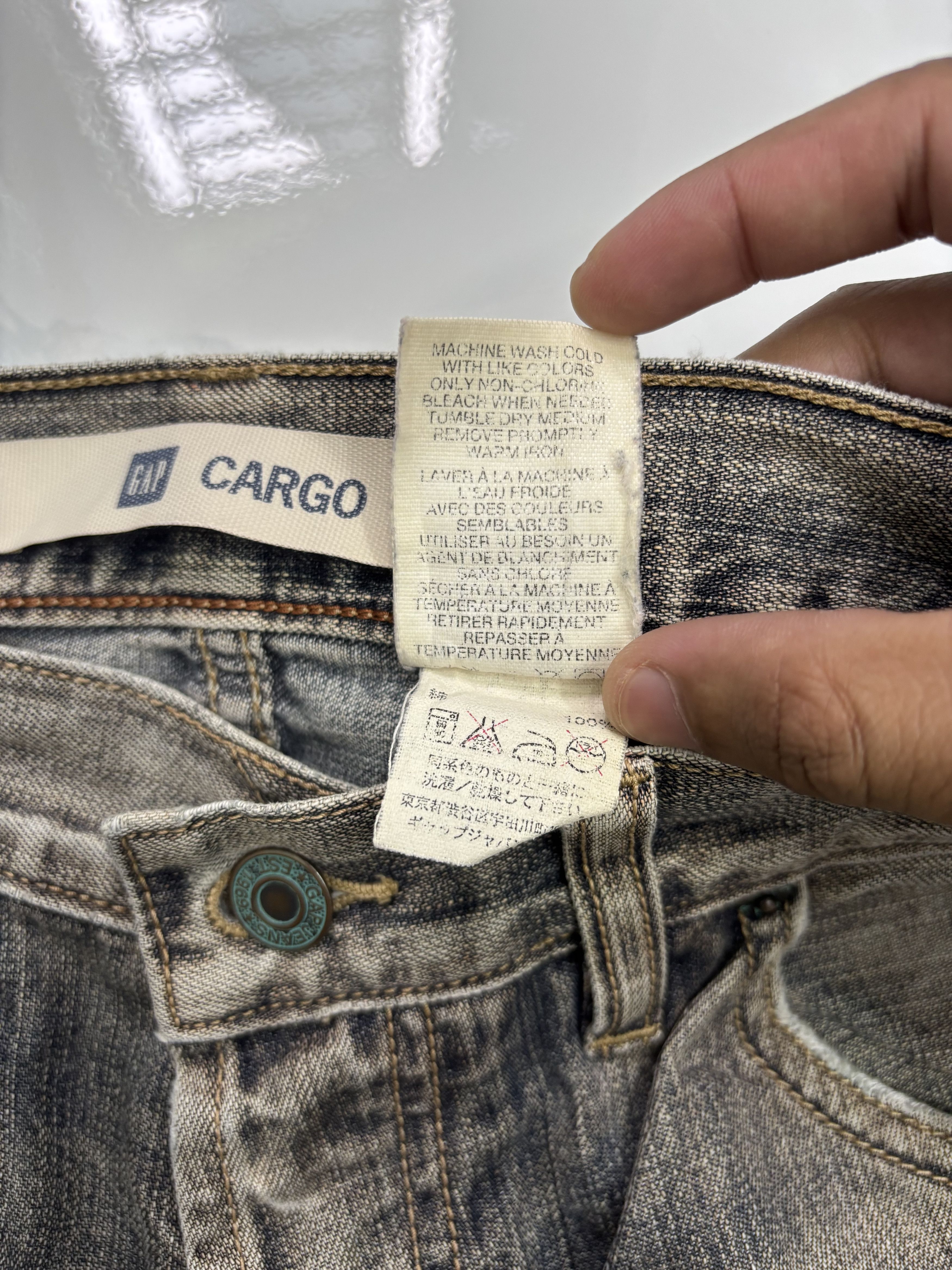 Gap GAP FADED WASHED DENIM CARGO JEANS Size US 32 / EU 48 - 13 Thumbnail
