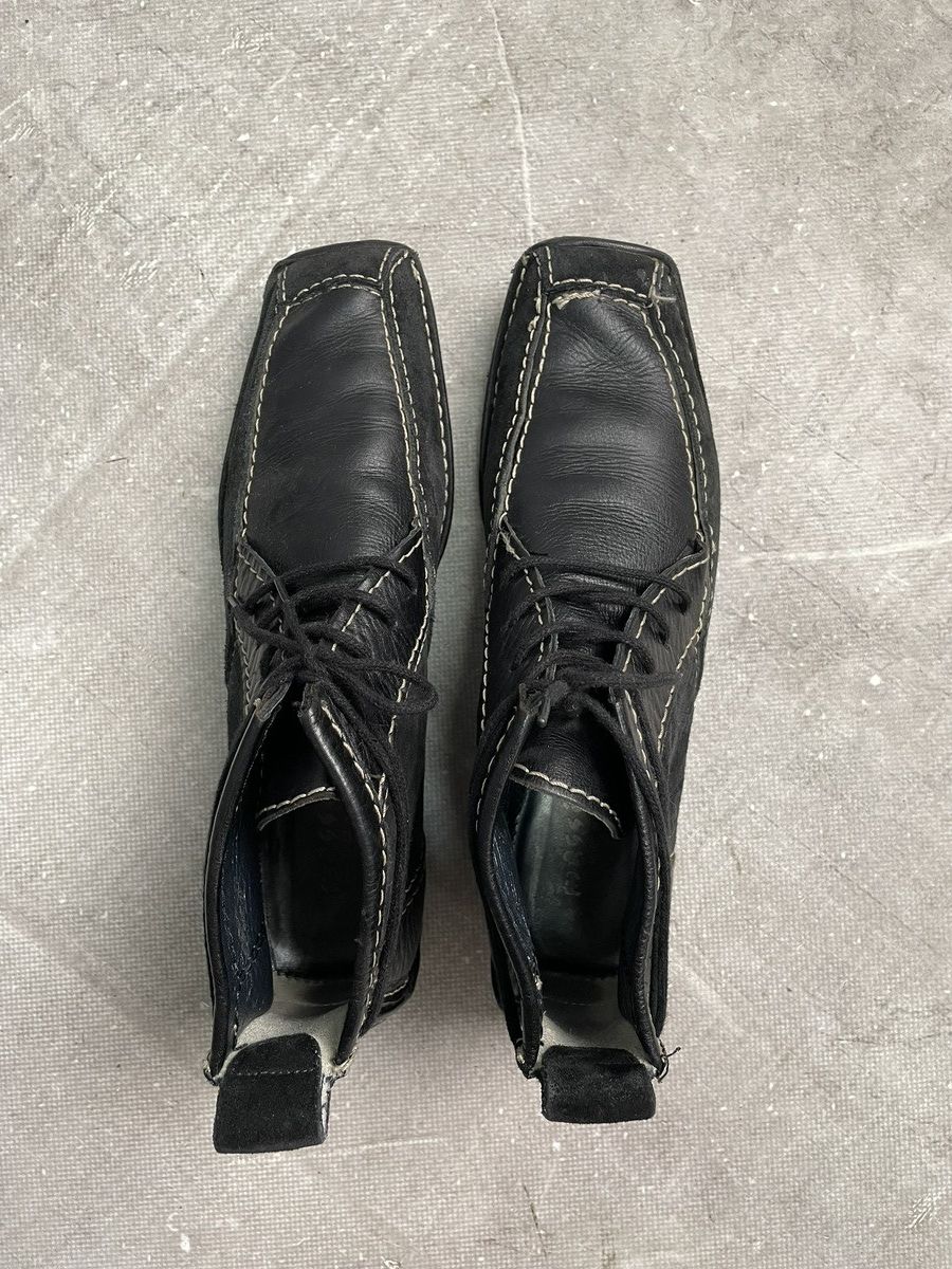 14th Addiction 14thaddiction style stitched leather lace up boots hype y2k Size US 8 / EU 41 - 4 Thumbnail