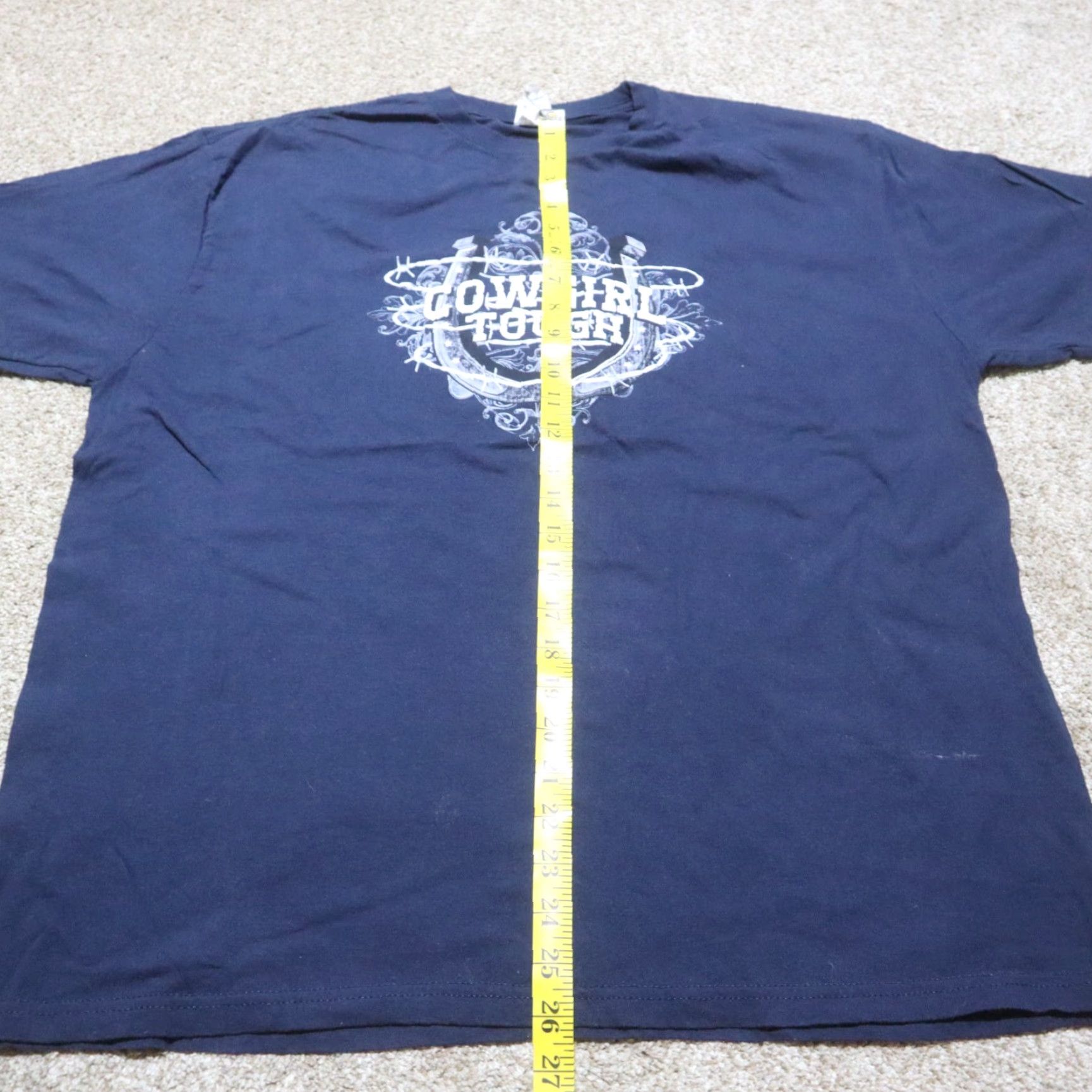 Vintage VINTAGE Cowgirl Tough Navy Blue Graphic Tee Shirt Horseshoe Ladies Womens 2x Bay Island Sportswear Blue 90s Concert Casual Womens Shirt 2xXX? Size XXL / US 16-18 / IT 52-54 - 5 Thumbnail