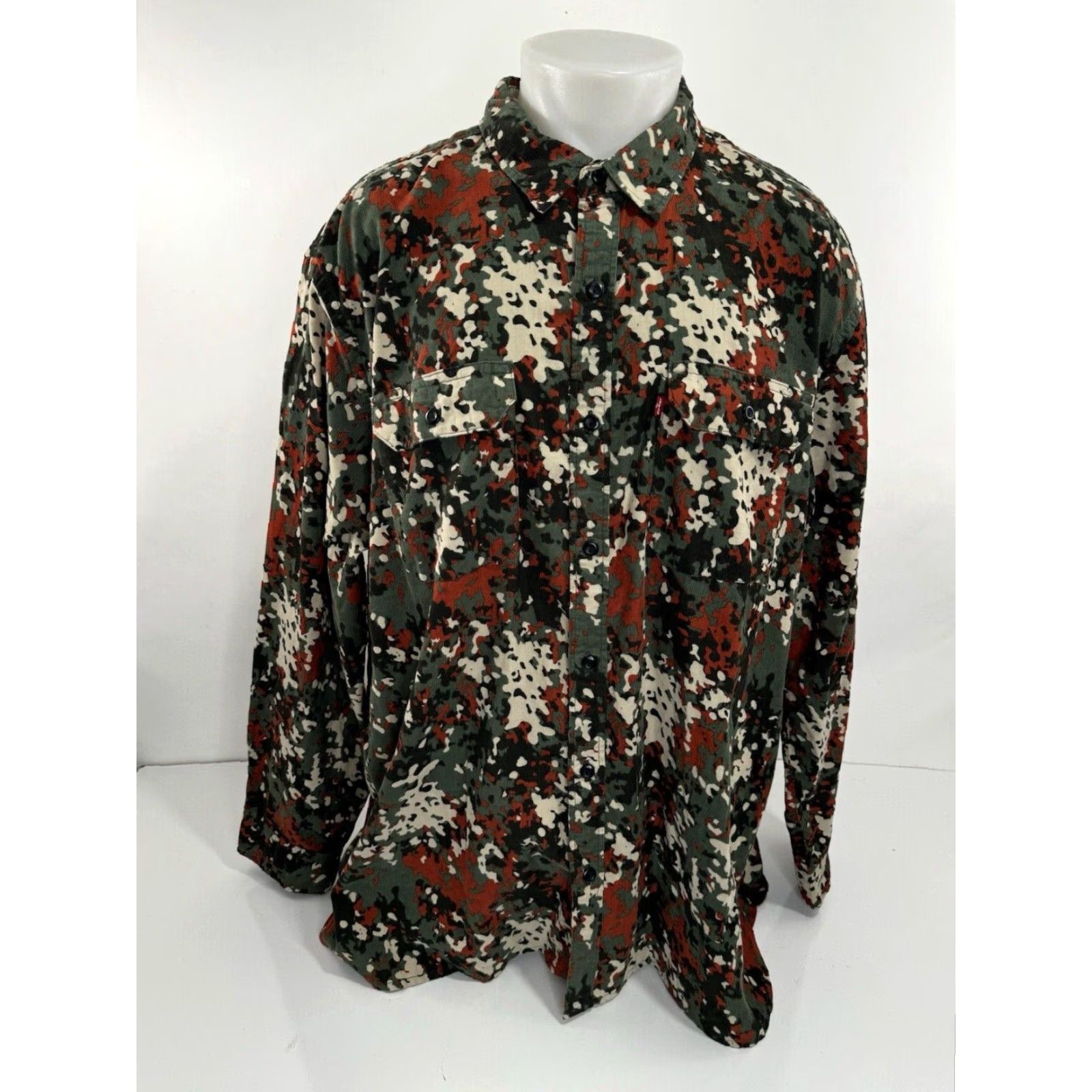Levi's LEVI'S CAMOUFLAGE Micro Corduroy Mens XXL Shirt Button-Up Long Sleeve Multicolor 2XL Size US XXL / EU 58 / 5 - 2 Thumbnail