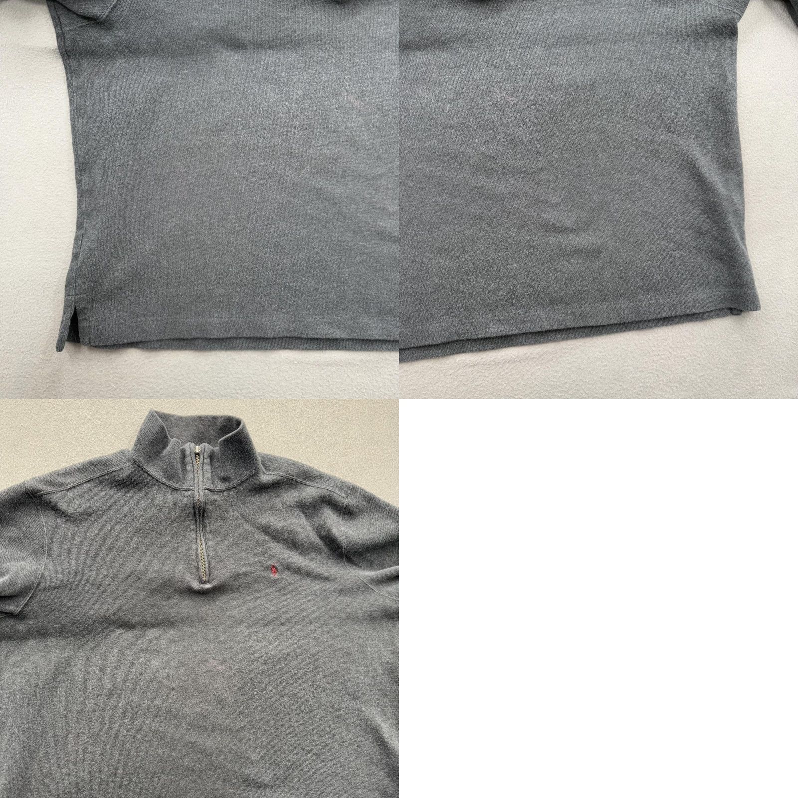 Polo Ralph Lauren Polo Ralph Lauren Sweater Mens XL Gray Quarter Zip Mockneck Pony Logo Cotton Size US XL / EU 56 / 4 - 8 Thumbnail